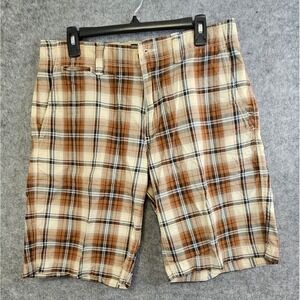 Gap Plaid Bermuda Dad Shorts Men's 34 Flat Front Retro Y2K Preppy Old Money